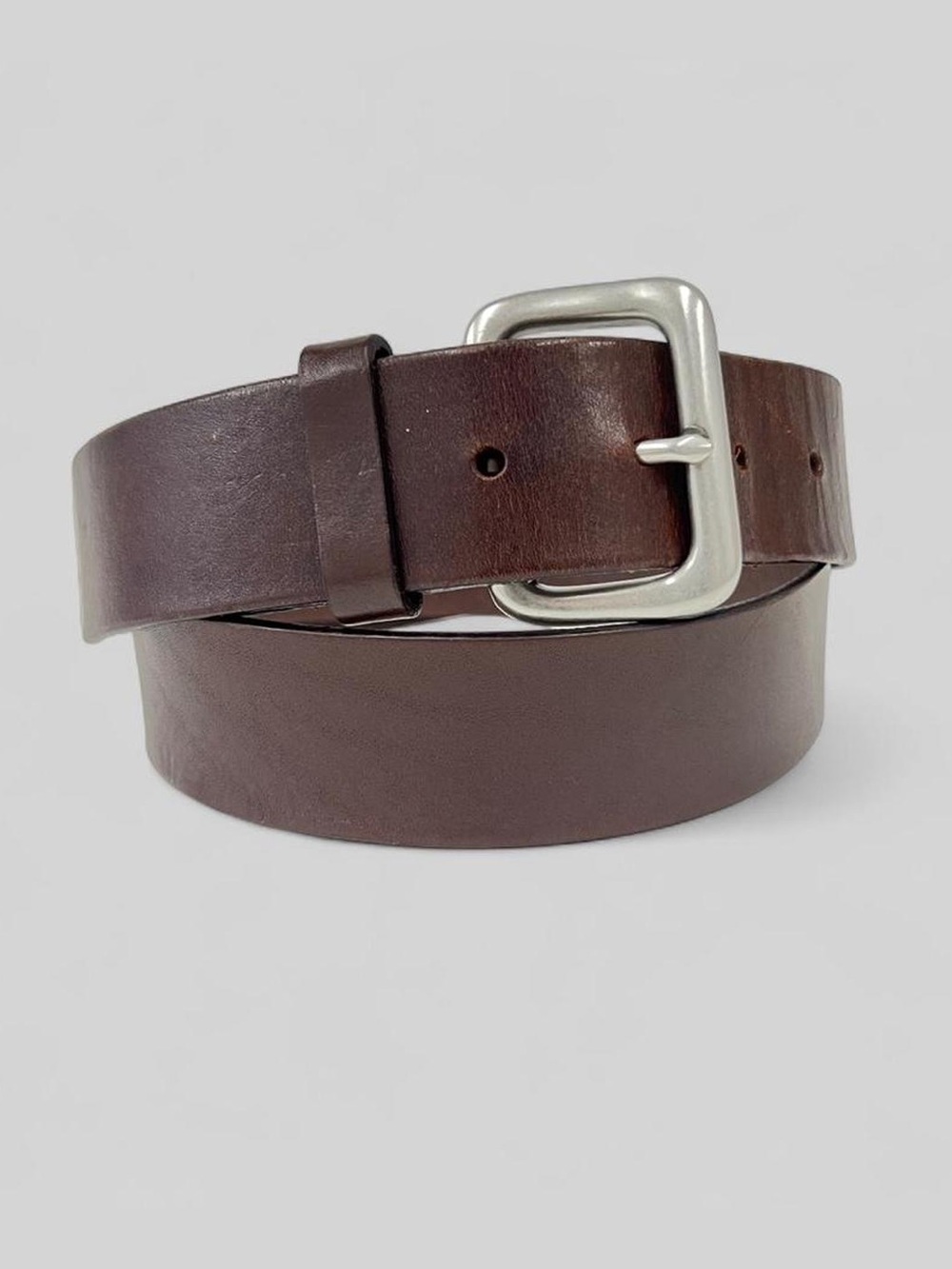 Vintage 90s GAP Women's Brown Genuine Leather Belt Silver Buckle Size Medium Y2K